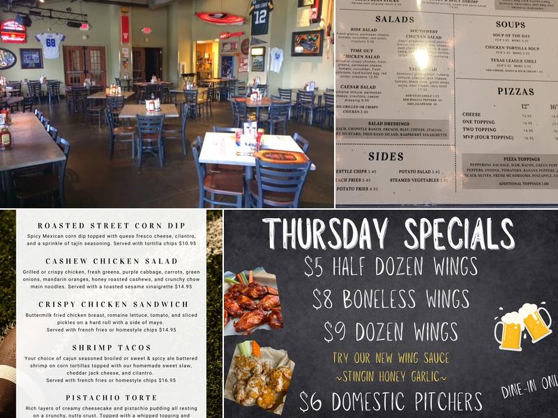 Time Out Sports Bar & Grill Menu