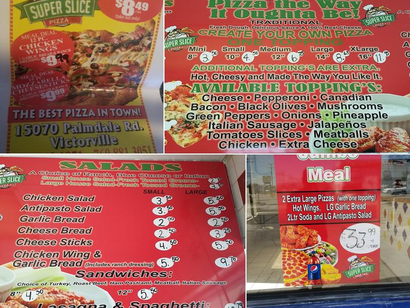 Super Slice Pizza Menu
