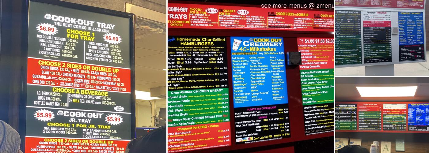 Cook Out Menu