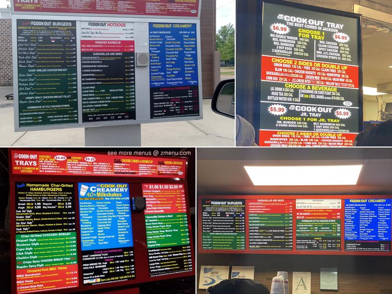 Cook Out Menu