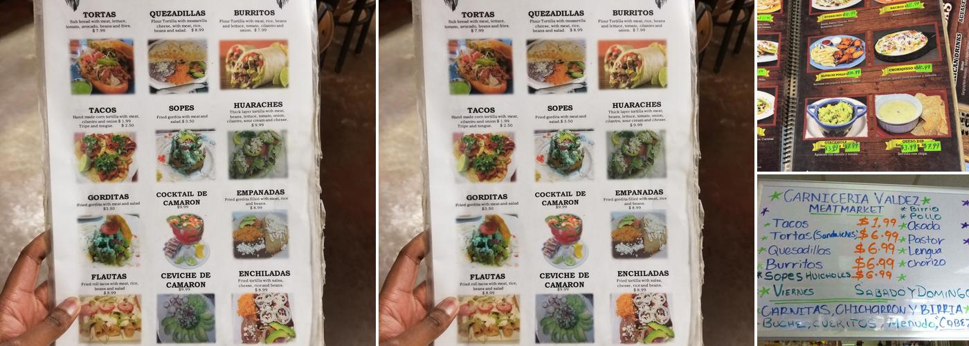 Carniceria Valdez Menu