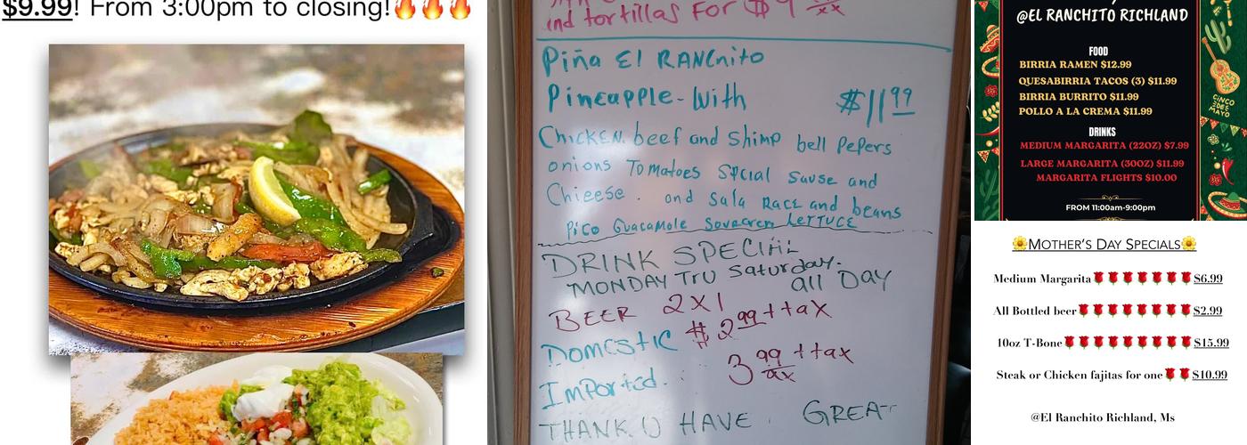 El Ranchito Menu
