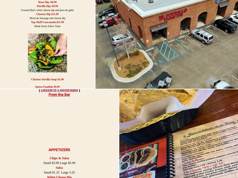 El Potrillo Mexican Restaurant and Cantina Menu