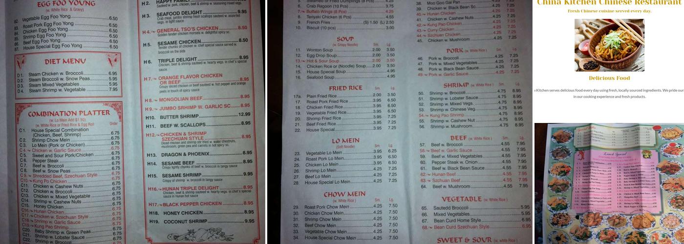 China Kitchen Menu