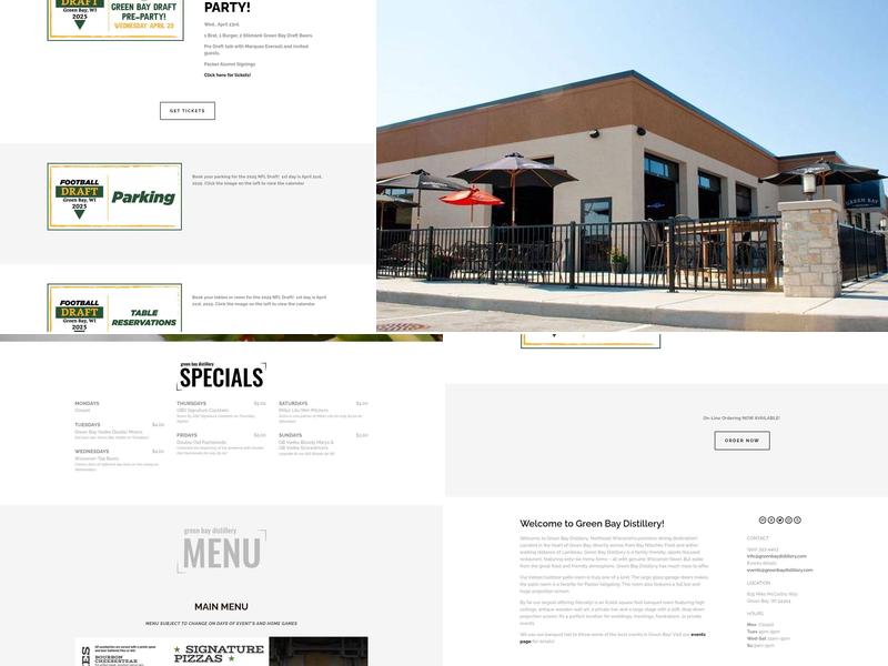 Green Bay Distillery Menu