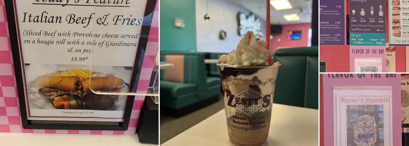Zesty's Frozen Custard & Grill Menu
