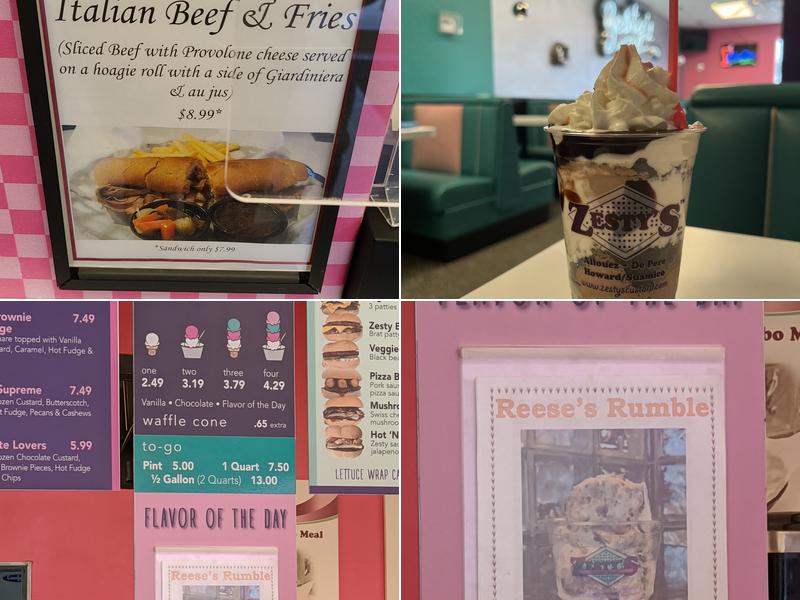 Zesty's Frozen Custard & Grill Menu