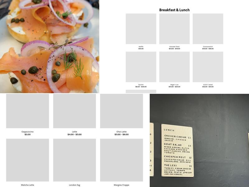 Margie's Java Joint Menu