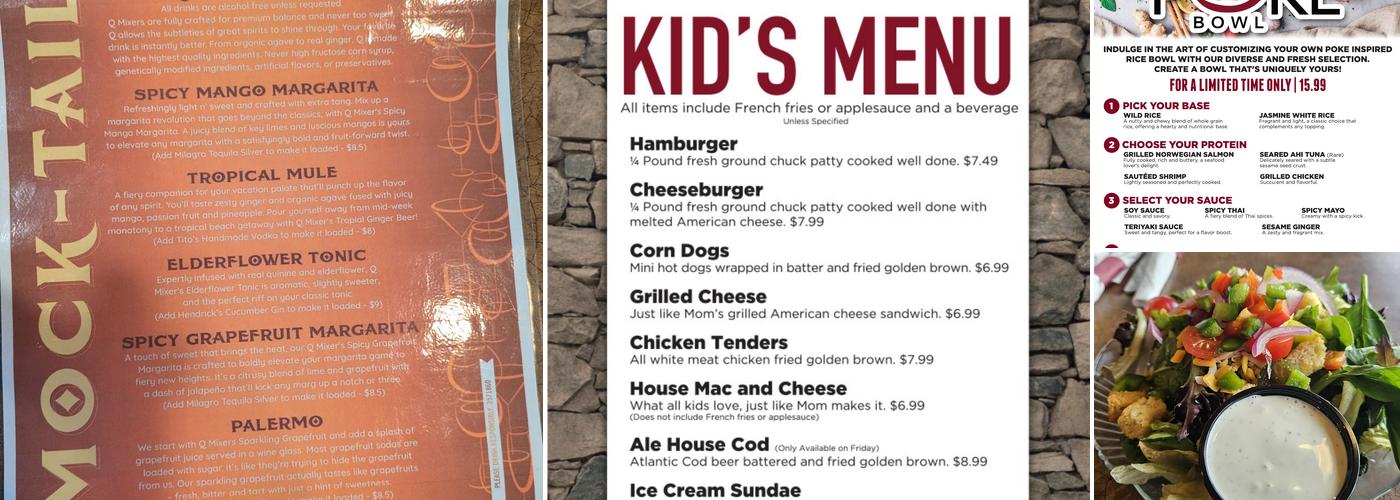 Graystone Ale House Menu