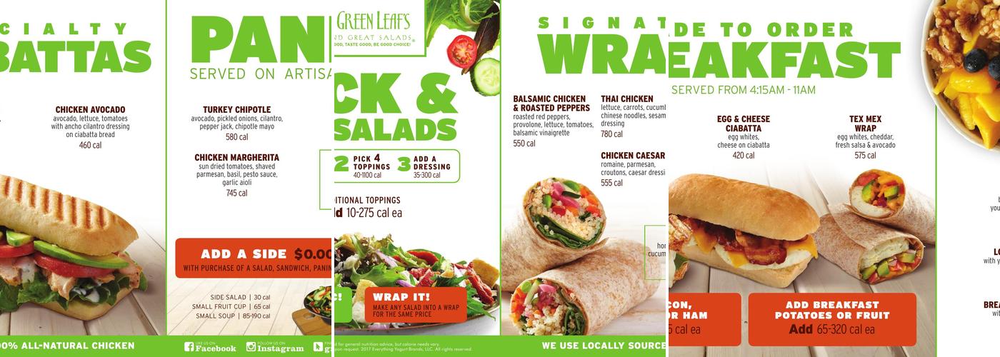 Green Leaf's & Bananas Menu