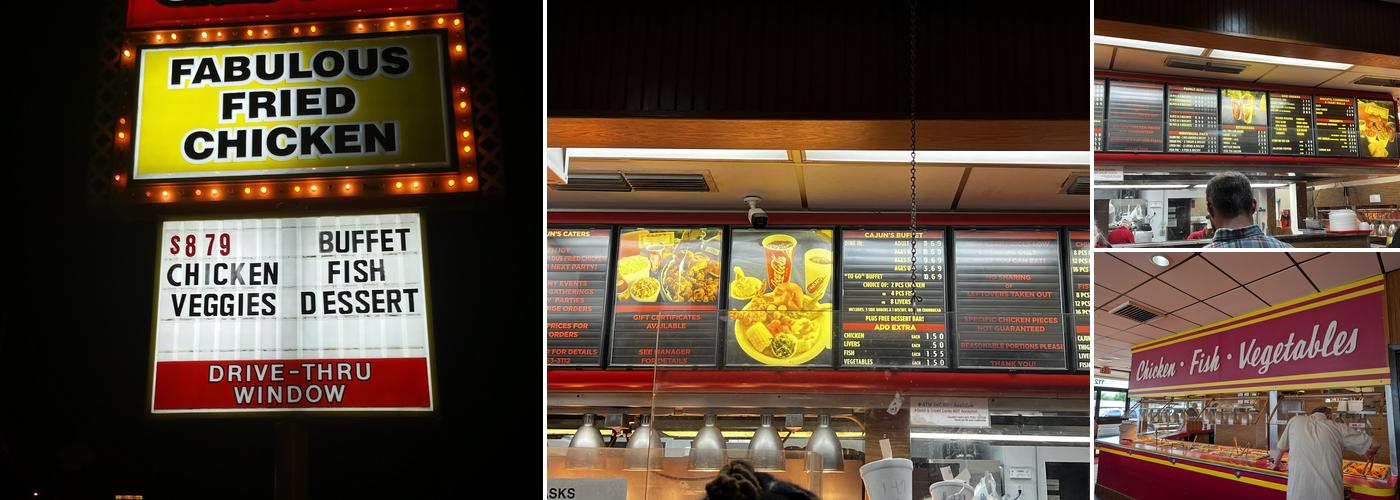 Cajun's Fabulous Fried Chicken Menu