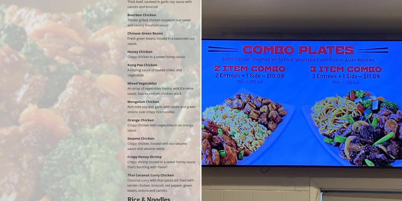 Pei Wei Asian Express Menu