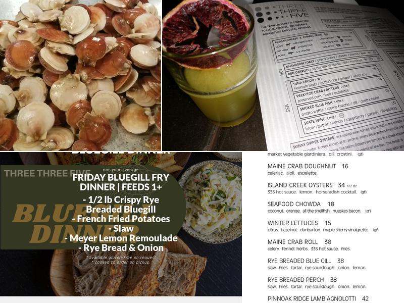 Three Three Five Menu