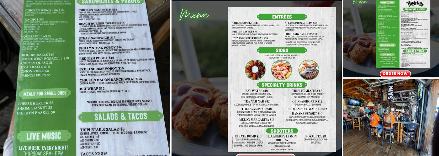 Tripletails Restaurant Menu