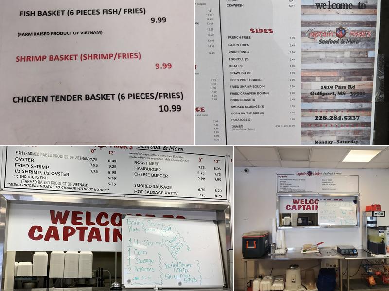 Captain Hook's Menu