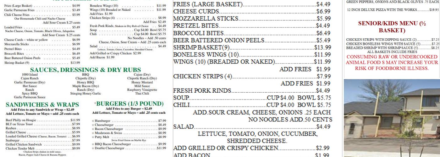 The Goal Post Bar & Grill Menu