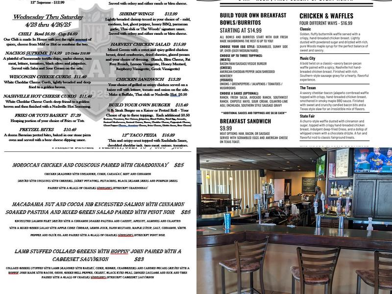 Woods Pub & Grill Menu