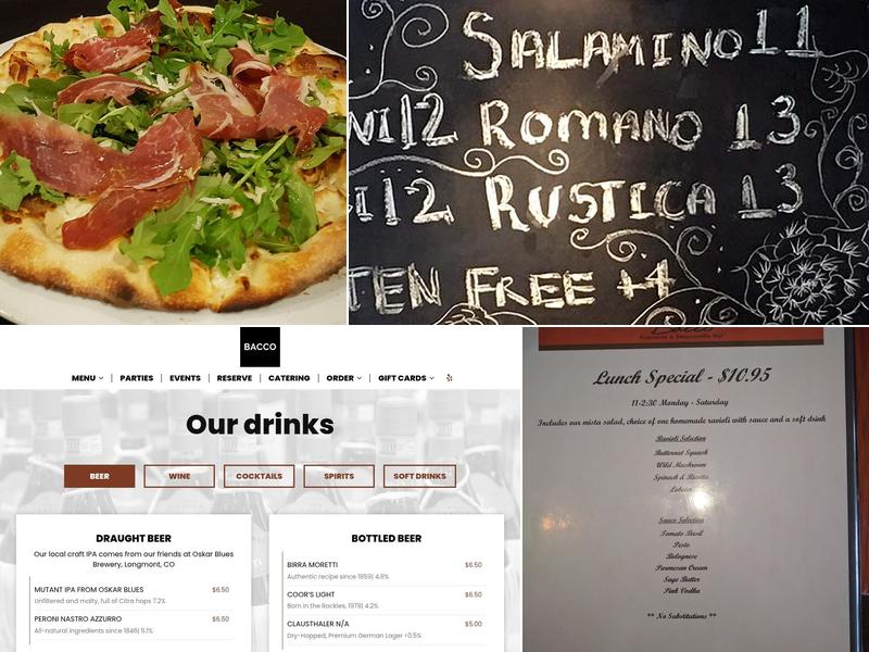 Bacco | Trattoria & Mozzarella Bar Menu