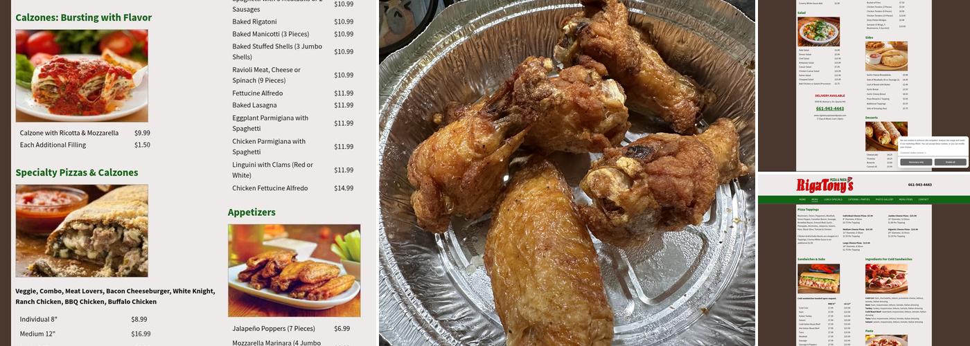 RigaTony’s Pizza & Pasta Menu