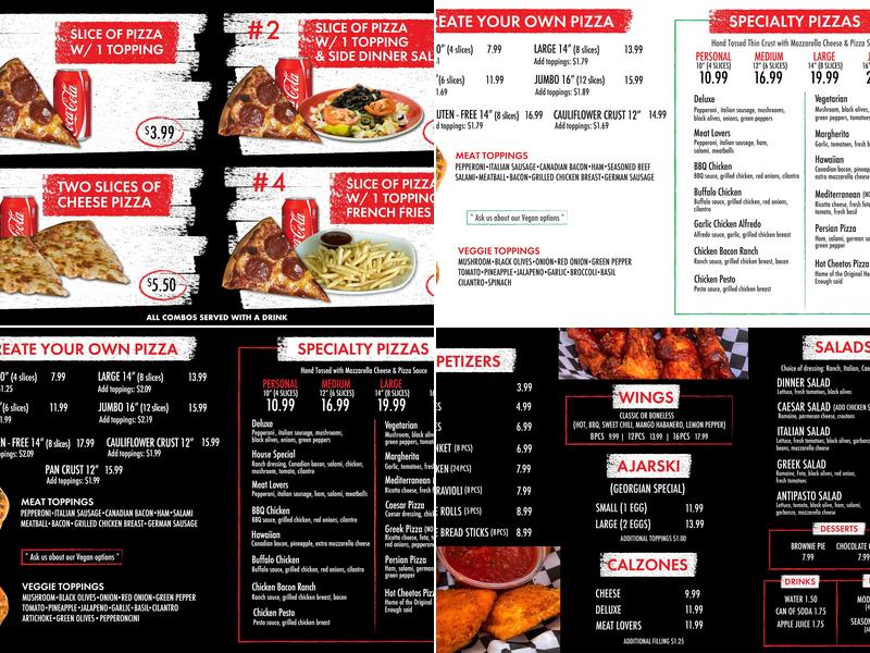 Ameci Pizza Kitchen Menu