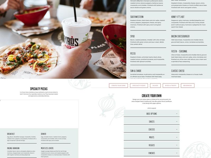 PYRO'S Fire Fresh Pizza Menu