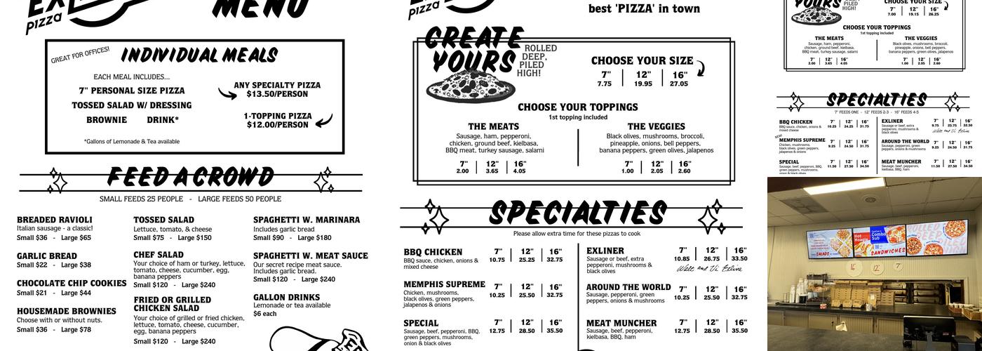 Exlines' Best Pizza in Town - Whitehaven Menu