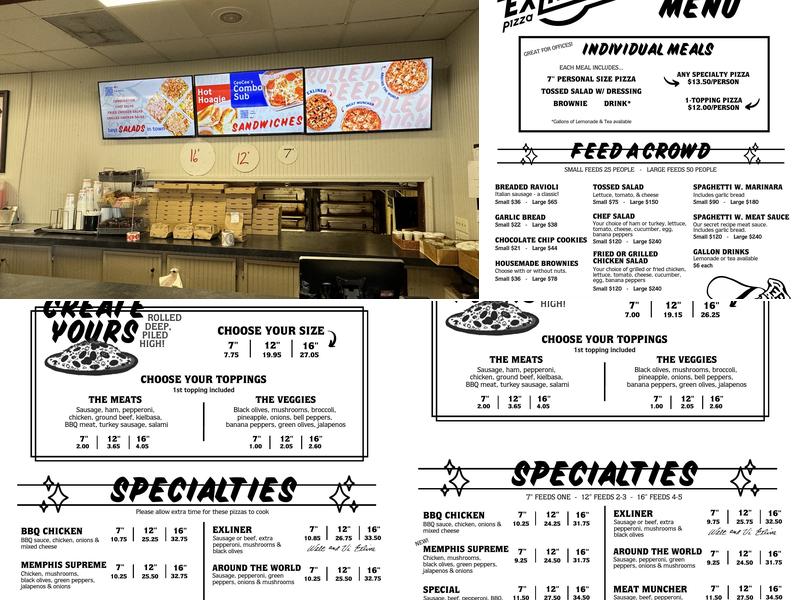 Exlines' Best Pizza in Town - Whitehaven Menu