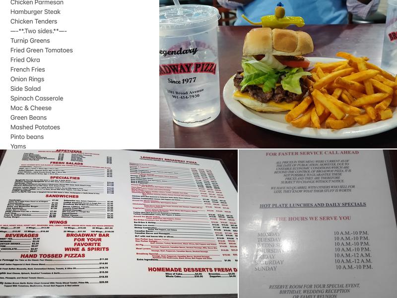 Broadway Pizza East Menu