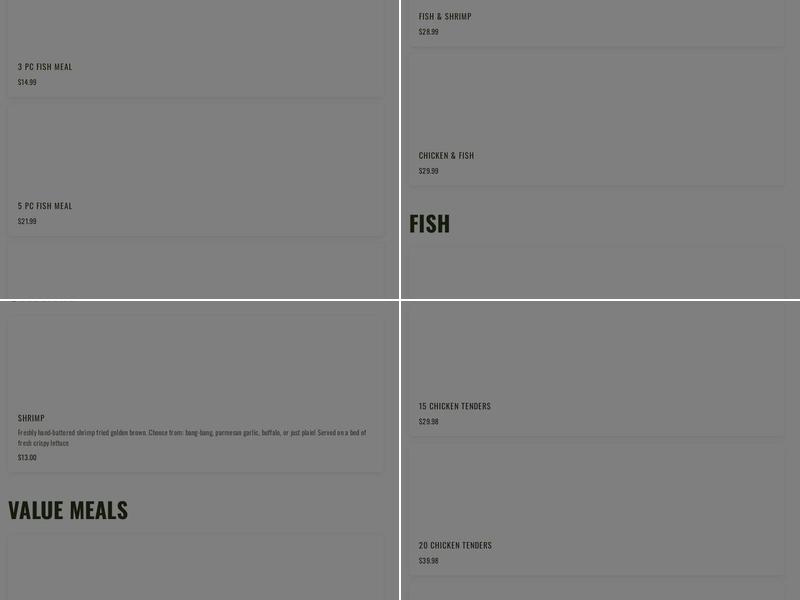 Mister P's Buffalo Wings Plus Menu