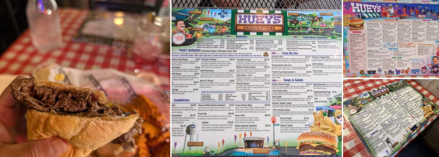 Huey's Poplar Menu