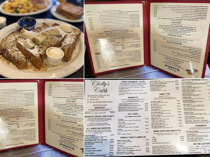 Chelly's Cafe Menu