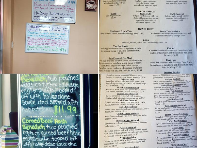 Jackies Cafe Menu