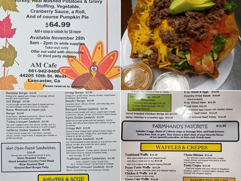 A M Cafe Menu