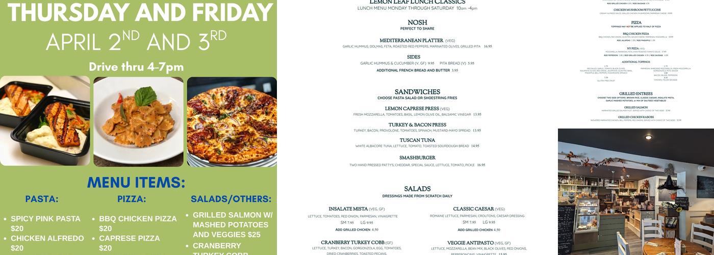 Lemon Leaf Cafe Menu