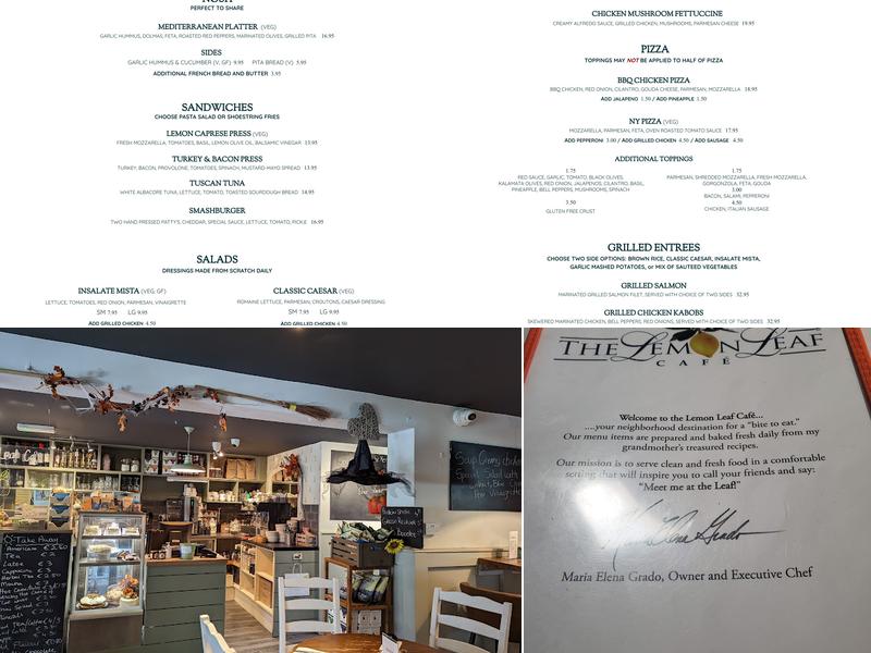 Lemon Leaf Cafe Menu