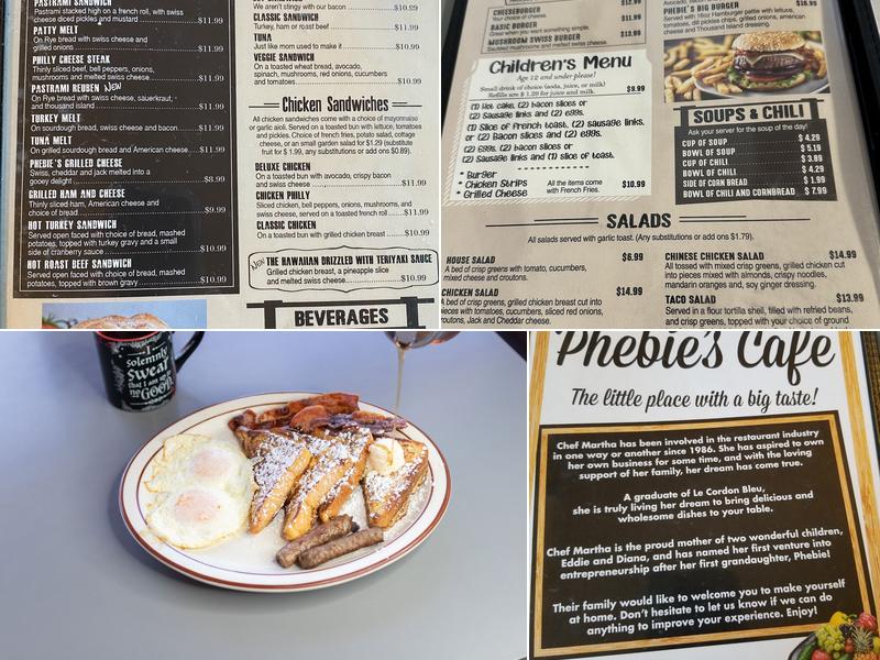 Phebies Cafe Menu