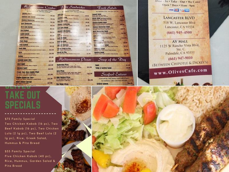 Olive's Mediterranean Cafe Menu