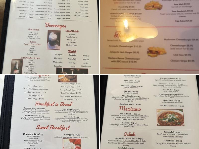 Patty's Cafe Menu