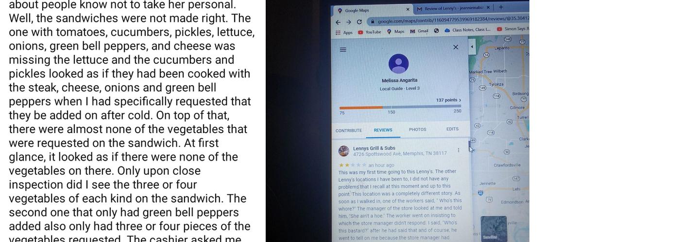 Lennys Grill & Subs Menu