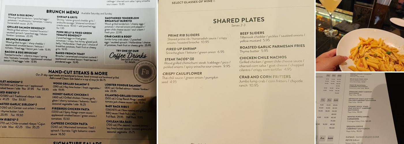 Firebirds Wood Fired Grill Menu