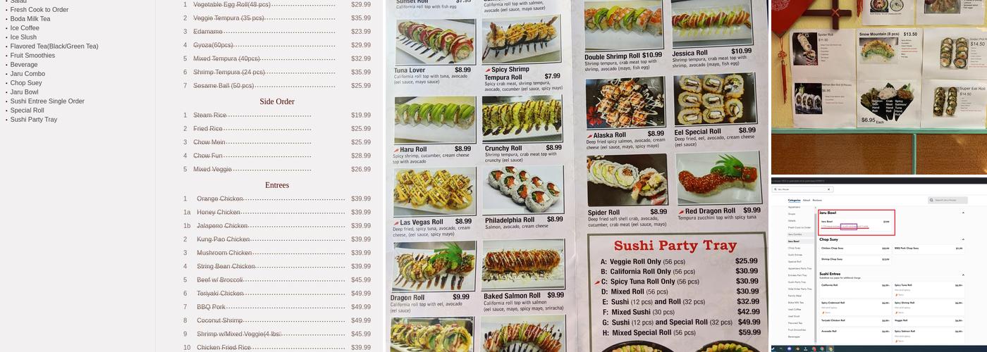 Jaru House Menu