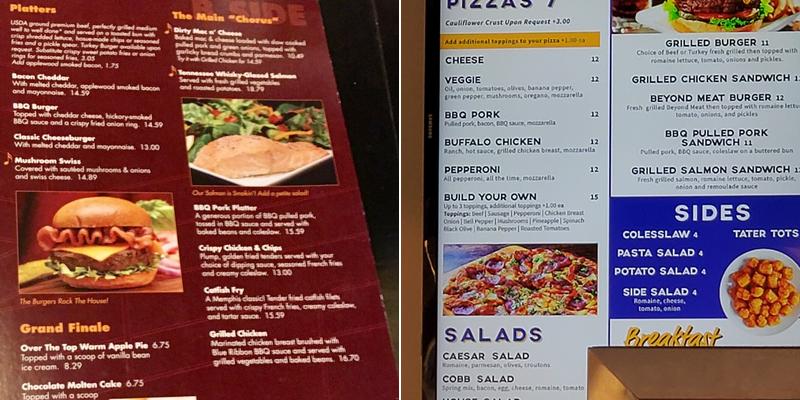 Sun Studios Café Menu