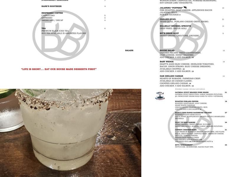 Broken Bit Steakhouse Menu