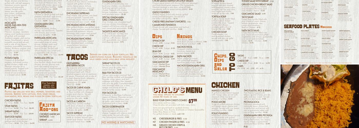 Guadalajara Grill Menu