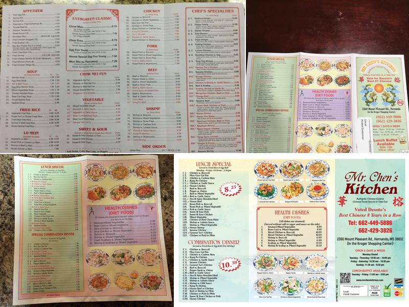 Mr Chen's Kitchen Menu