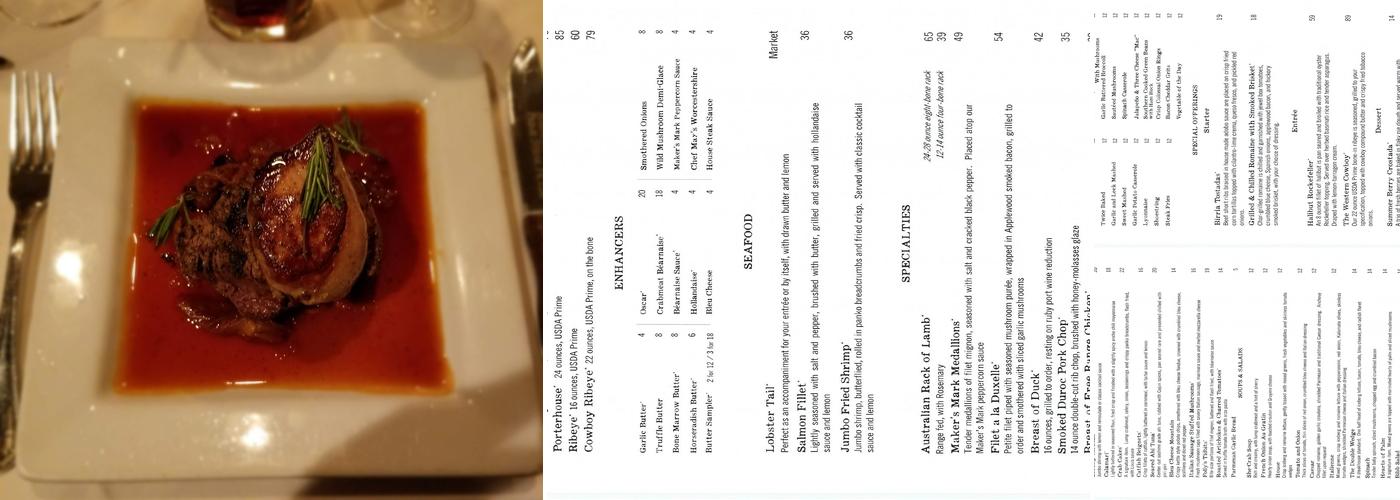 Folk's Folly Prime Steak House Menu