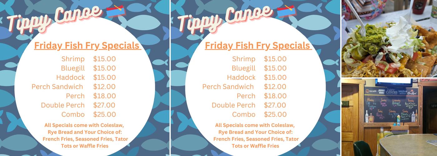 Tippy Canoe Bar & Grill LLC Menu