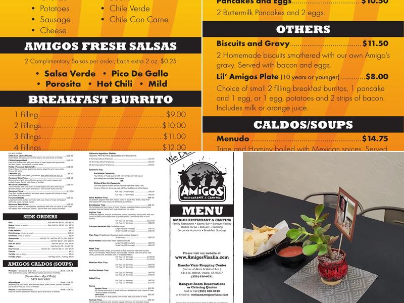 Amigos Restaurant & Cantina Menu