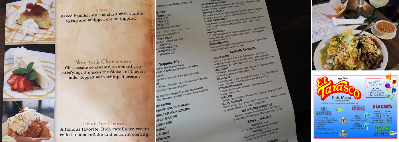 El Tarasco Restaurant Mooney Menu