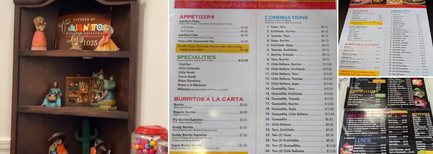 Juanito's Mexican Restaurant Menu